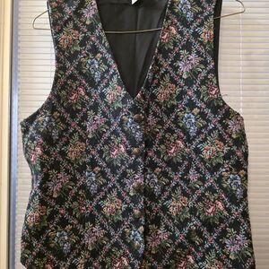 White Stag Black Floral Women's Vest